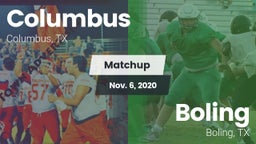 Matchup: Columbus  vs. Boling  2020