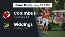 Recap: Columbus  vs. Giddings  2023
