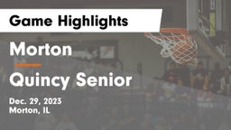 Morton  vs Quincy Senior  Game Highlights - Dec. 29, 2023
