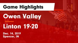 Owen Valley  vs Linton 19-20 Game Highlights - Dec. 14, 2019