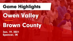 Owen Valley  vs Brown County  Game Highlights - Jan. 19, 2021