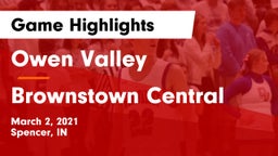 Owen Valley  vs Brownstown Central  Game Highlights - March 2, 2021