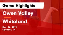 Owen Valley  vs Whiteland  Game Highlights - Dec. 28, 2021