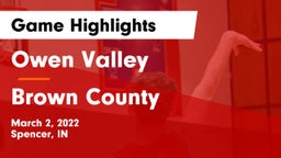 Owen Valley  vs Brown County  Game Highlights - March 2, 2022