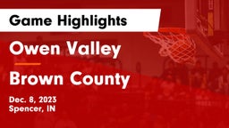 Owen Valley  vs Brown County  Game Highlights - Dec. 8, 2023