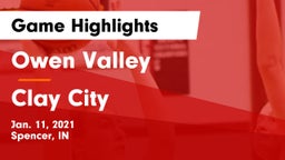 Owen Valley  vs Clay City  Game Highlights - Jan. 11, 2021