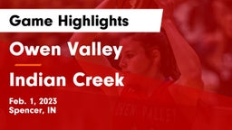Owen Valley  vs Indian Creek  Game Highlights - Feb. 1, 2023