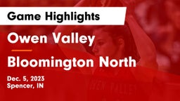 Owen Valley  vs Bloomington North  Game Highlights - Dec. 5, 2023