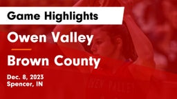 Owen Valley  vs Brown County  Game Highlights - Dec. 8, 2023