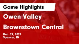 Owen Valley  vs Brownstown Central  Game Highlights - Dec. 29, 2023