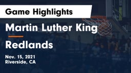 Martin Luther King  vs Redlands  Game Highlights - Nov. 15, 2021