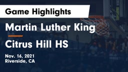 Martin Luther King  vs Citrus Hill HS Game Highlights - Nov. 16, 2021