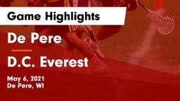 De Pere  vs D.C. Everest  Game Highlights - May 6, 2021