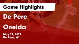 De Pere  vs Oneida Game Highlights - May 21, 2021
