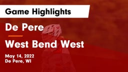De Pere  vs West Bend West  Game Highlights - May 14, 2022