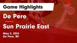 De Pere  vs Sun Prairie East  Game Highlights - May 3, 2024