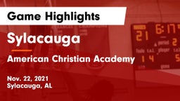 Sylacauga  vs American Christian Academy  Game Highlights - Nov. 22, 2021