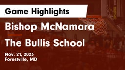 Bishop McNamara  vs The Bullis School Game Highlights - Nov. 21, 2023