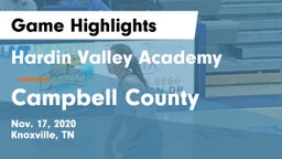 Hardin Valley Academy vs Campbell County  Game Highlights - Nov. 17, 2020