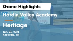 Hardin Valley Academy vs Heritage  Game Highlights - Jan. 26, 2021