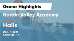 Hardin Valley Academy vs Halls  Game Highlights - Dec. 7, 2021