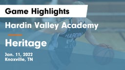 Hardin Valley Academy vs Heritage  Game Highlights - Jan. 11, 2022