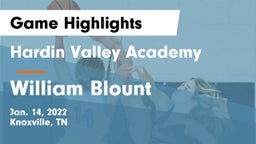 Hardin Valley Academy vs William Blount  Game Highlights - Jan. 14, 2022