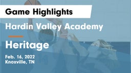 Hardin Valley Academy vs Heritage  Game Highlights - Feb. 16, 2022
