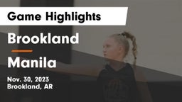 Brookland  vs Manila  Game Highlights - Nov. 30, 2023