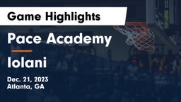 Pace Academy vs Iolani  Game Highlights - Dec. 21, 2023