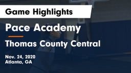 Pace Academy vs Thomas County Central  Game Highlights - Nov. 24, 2020