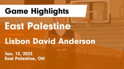 East Palestine  vs Lisbon David Anderson  Game Highlights - Jan. 13, 2023