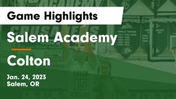 Salem Academy  vs Colton  Game Highlights - Jan. 24, 2023