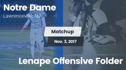 Matchup: Notre Dame High vs. Lenape Offensive Folder 2017