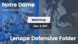 Matchup: Notre Dame High vs. Lenape Defensive Folder 2017