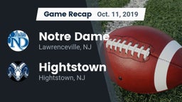 Recap: Notre Dame  vs. Hightstown  2019