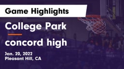 College Park  vs  concord high Game Highlights - Jan. 20, 2022
