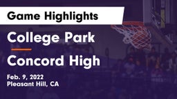 College Park  vs Concord High Game Highlights - Feb. 9, 2022