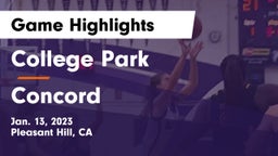 College Park  vs Concord  Game Highlights - Jan. 13, 2023