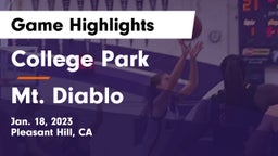 College Park  vs Mt. Diablo Game Highlights - Jan. 18, 2023