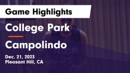 College Park  vs Campolindo  Game Highlights - Dec. 21, 2023