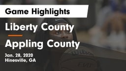 Liberty County  vs Appling County  Game Highlights - Jan. 28, 2020
