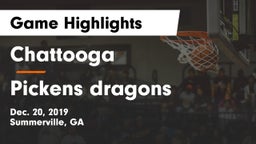 Chattooga  vs Pickens dragons Game Highlights - Dec. 20, 2019