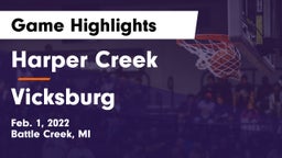 Harper Creek  vs Vicksburg  Game Highlights - Feb. 1, 2022