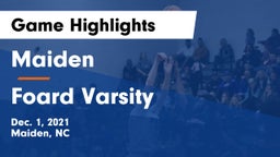Maiden  vs Foard Varsity Game Highlights - Dec. 1, 2021