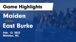 Maiden  vs East Burke  Game Highlights - Feb. 12, 2022