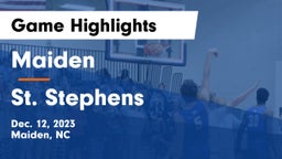 Maiden  vs St. Stephens  Game Highlights - Dec. 12, 2023