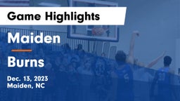 Maiden  vs Burns  Game Highlights - Dec. 13, 2023
