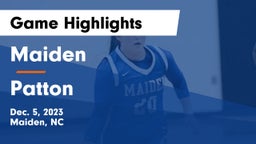Maiden  vs Patton  Game Highlights - Dec. 5, 2023