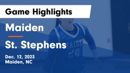 Maiden  vs St. Stephens  Game Highlights - Dec. 12, 2023